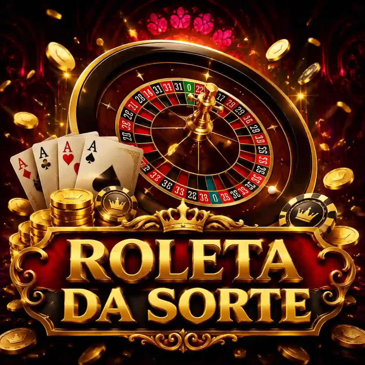 Mesa de roleta com fichas e números
